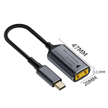 140W Lenovo DC vierkante poort female naar USB - C male oplaadkabel
