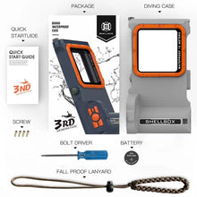 15 meter waterdichte duikcase met bluetooth afstandsbediening voor 6.9 inch IOS & Android telefoons grijs