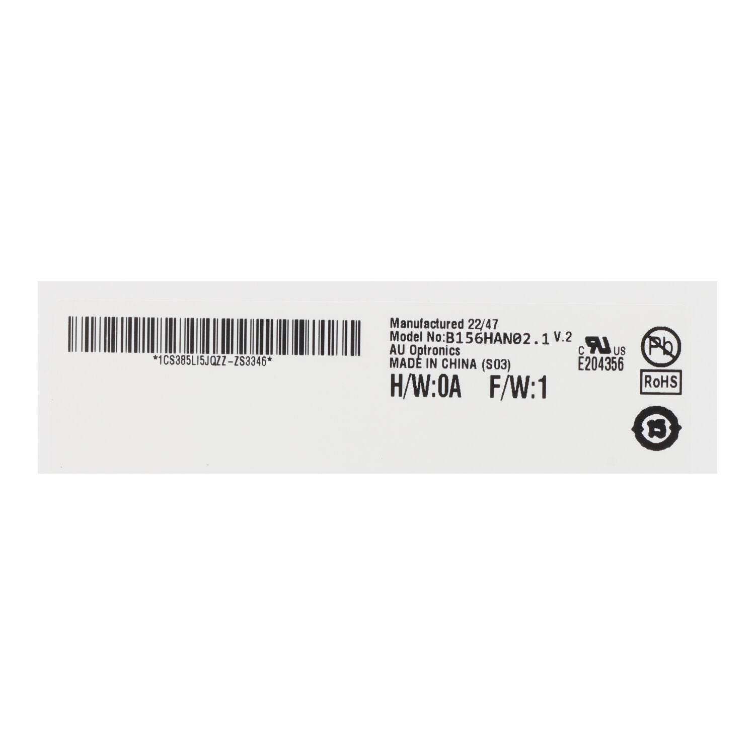 15,6 Inch B156HAN02.1 - HW9C LCD Display Niet - Aanraak 1920*1080 60Hz Origineel eDP30Pin