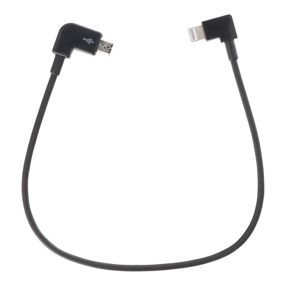 15cm lightning naar Micro (Curved Head) gegevenskabel voor DJI Mavic Pro/Mavic Mini/Spark zwart