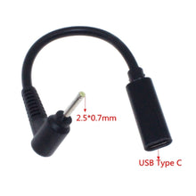 15cm USB - C (Female) naar 2.5*0.7mm (Male) adapterkabel voor laptop oplader