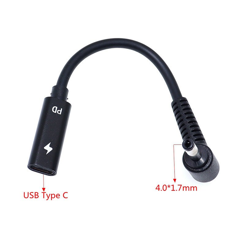 15cm USB - C (Female) naar 4.0*1.7mm (Male) Adapterkabel voor Laptop oplader