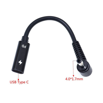 15cm USB - C (Female) naar 4.0*1.7mm (Male) Adapterkabel voor Laptop oplader