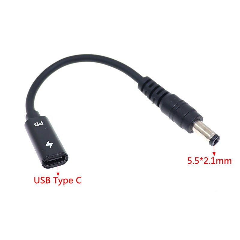 15cm USB - C (Female) naar 5.5*2.1mm (Male) Adapter Kabel voor Laptop Lader