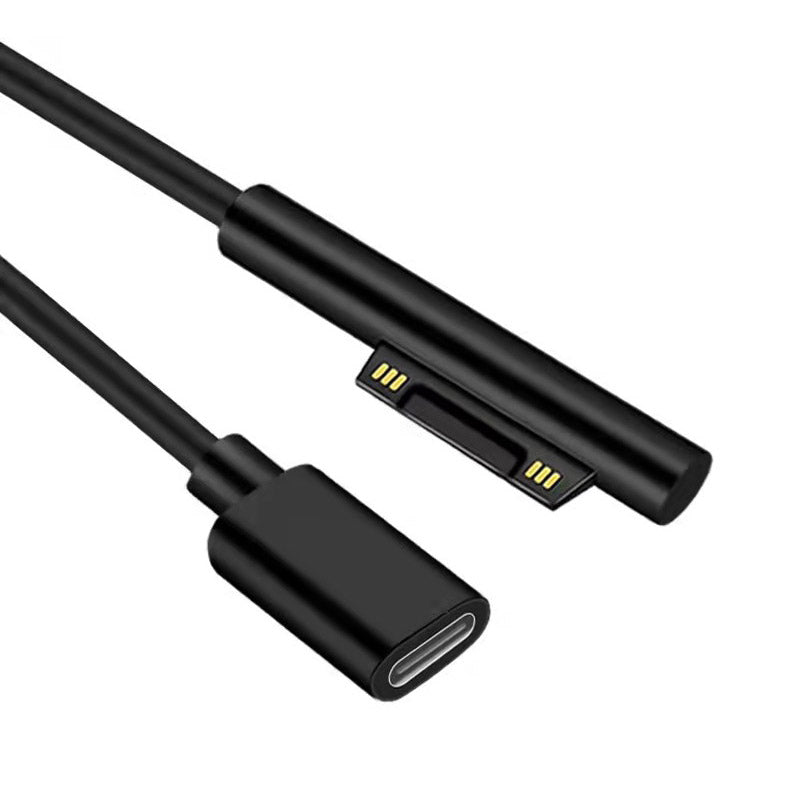 15cm USB - C naar Surface PD Magnetische Power Kabel voor Microsoft Surface Pro Zwart