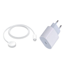 1.8 meter USB - C poort magnetische draadloze oplader kabel met 20W USB - C oplader voor Apple Watch wit EU adapter
