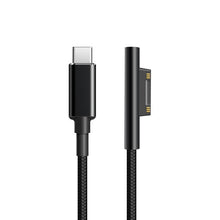 1.8M 100W USB - C (Male) naar Surface (Male) magnetische nylon geweven stroomkabel voor Microsoft Surface Pro 7/9 zwart HQ