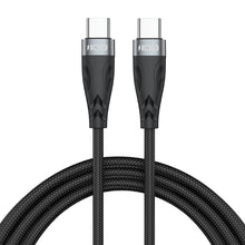 1m 100w usb - c naar usb - c oplaadkabel met verpakking zwart hq