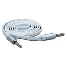 1m 3.5mm male naar 3.5mm male platte audiokabel wit