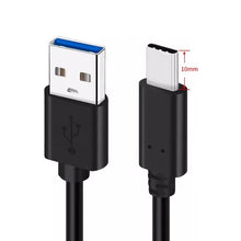 1m 3a 10mm extended tip usb - c naar usb data snelle oplader kabel voor Ulefone/Blackview Black