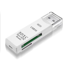2 in 1 USB3.0 hoge snelheid kaartlezer met SD kaart en TF kaart poorten wit