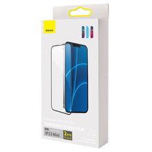 2 Stuks Baseus 0.3mm Anti Blauw Licht Volledig Scherm Tempered Glass screen protector voor iPhone 13 Mini Black