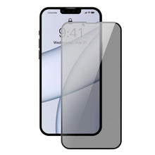 2 stuks Baseus 0.3mm anti - glare privacy full screen tempered glass screen protector voor iPhone 13 Pro Max black