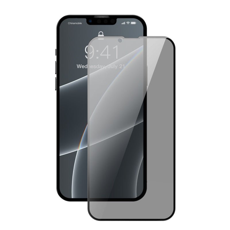 2 stuks Baseus 0.3mm Anti - glare Privacy Volledig Display Tempered Glass screenprotector voor iPhone 13/13 Pro zwart