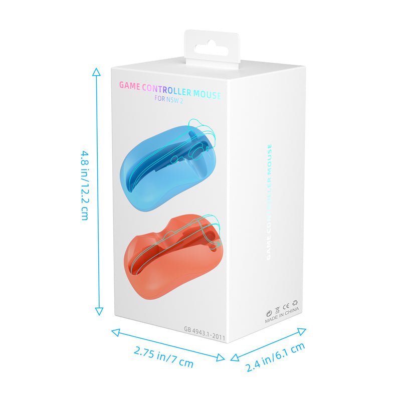 2 stuks JYS - NS2296 ergonomische muis voor Nintendo Switch 2 Joy - Con blauw + rood