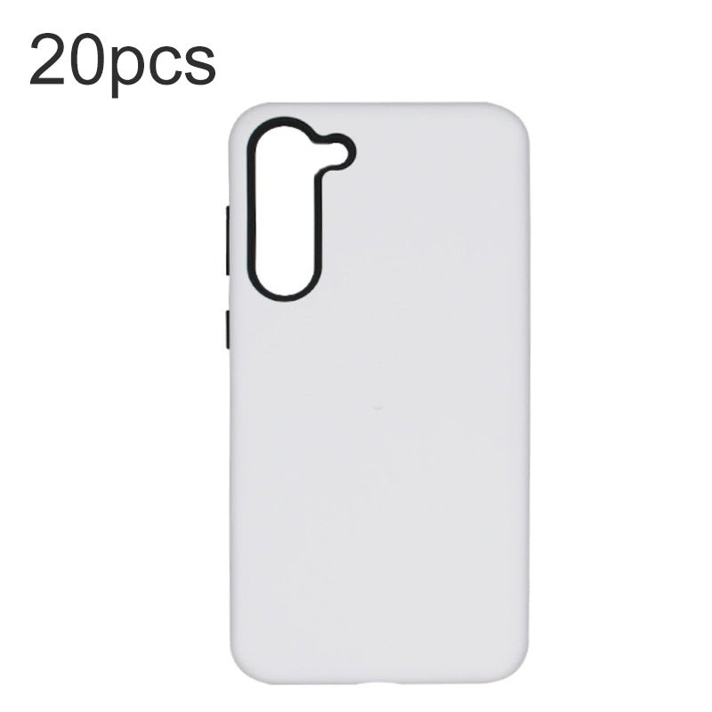 20 stuks Tuoli pc blanco diy hitteoverdracht harde plastic dubbele telefoonhoesjes voor Samsung Galaxy S25+ wit+zwart