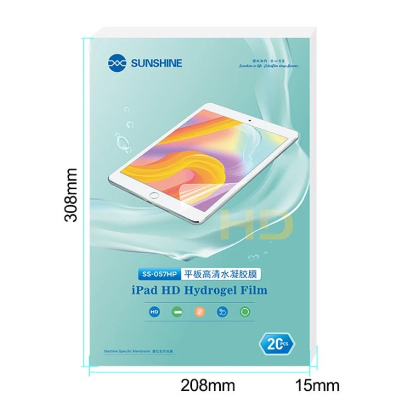 20 stuks/doos Sunshine SS - 057HP 200*300mm HD hydrogel film voor 11 inch display