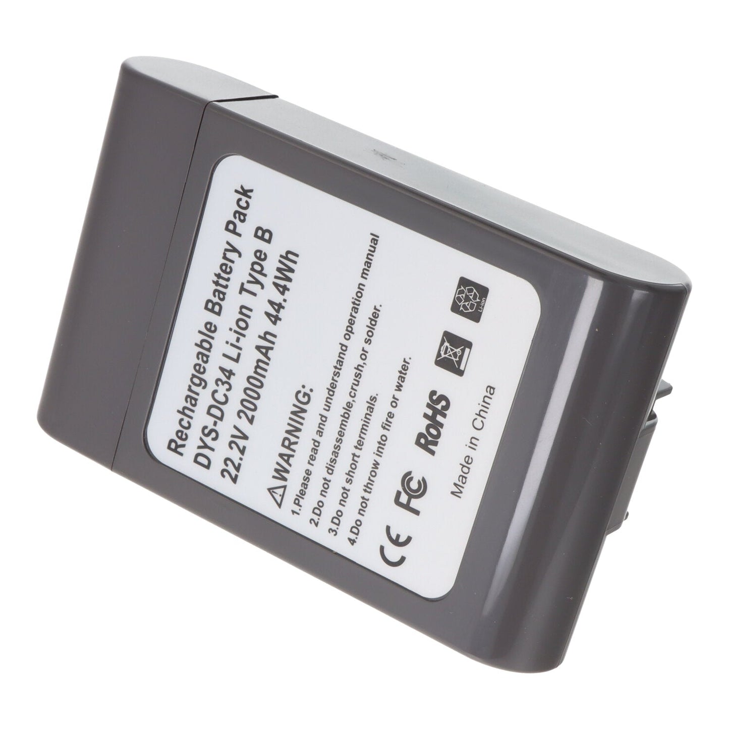 2000mAh 2.0Ah/22.2V batterij voor Dyson DC34 OEM zonder logo