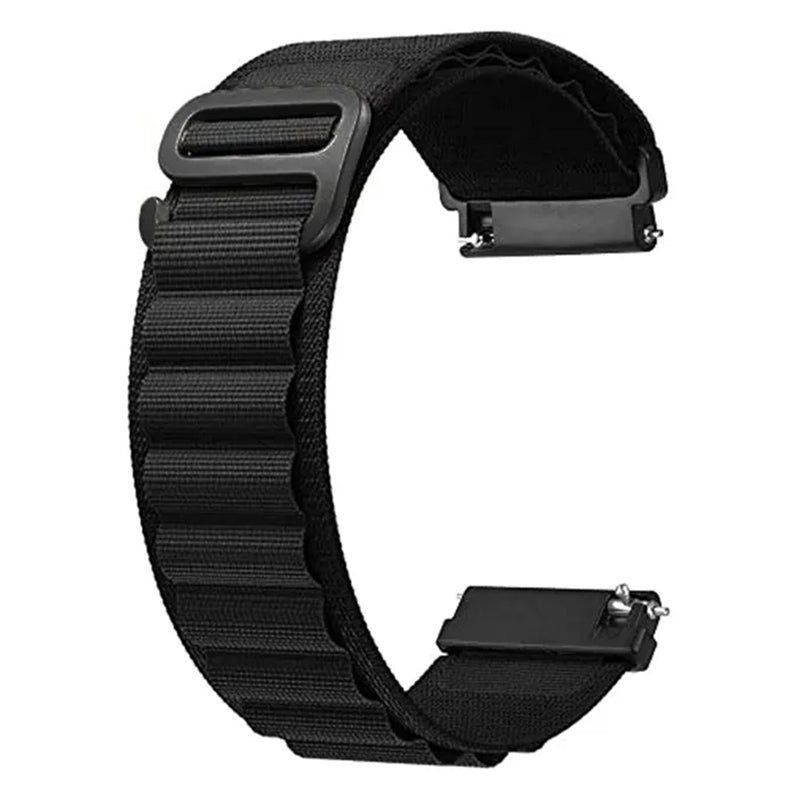 20mm Alpine Loop Nylon Geweven Horlogeband voor Samsung Galaxy Watch 2018 42mm Black