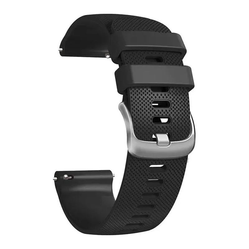 20mm solide kleur gestippelde siliconen horlogeband voor Garmin Venu 2 Plus zwart