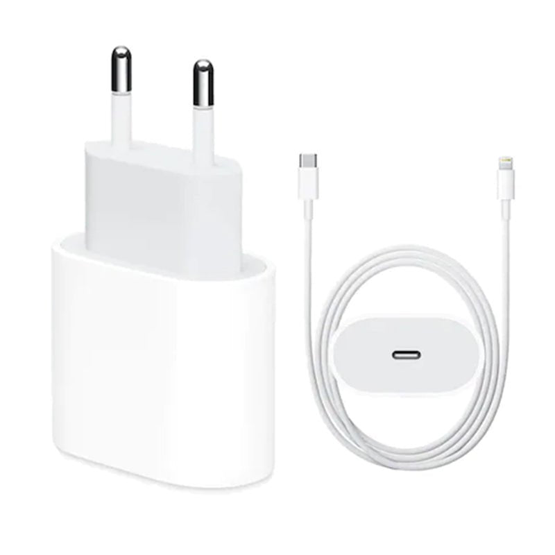 20W A2347 USB - C lader met A2441 2M USB - C naar Lightning kabel voor iPhone HQ wit EU stekker