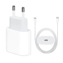 20W A2347 USB - C oplader met A2795 1M USB - C naar USB - C gevlochten kabel voor iPhone OEM wit EU stekker