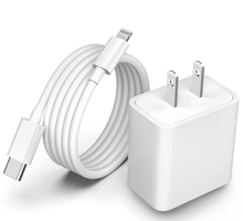 20W USB - C lader set met 20W USB - C naar Lightning - kabel voor iPhone HQ Wit VS - stekker