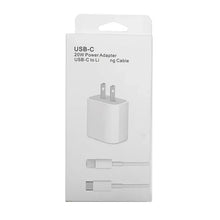 20W USB - C lader set met 20W USB - C naar Lightning - kabel voor iPhone HQ Wit VS - stekker