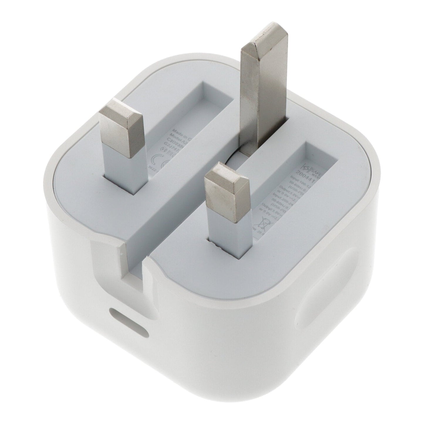 20W USB - C PD lader voor iPhone 11 serie/12 serie/13 serie/14 serie/15 serie wit zonder logo UK plug