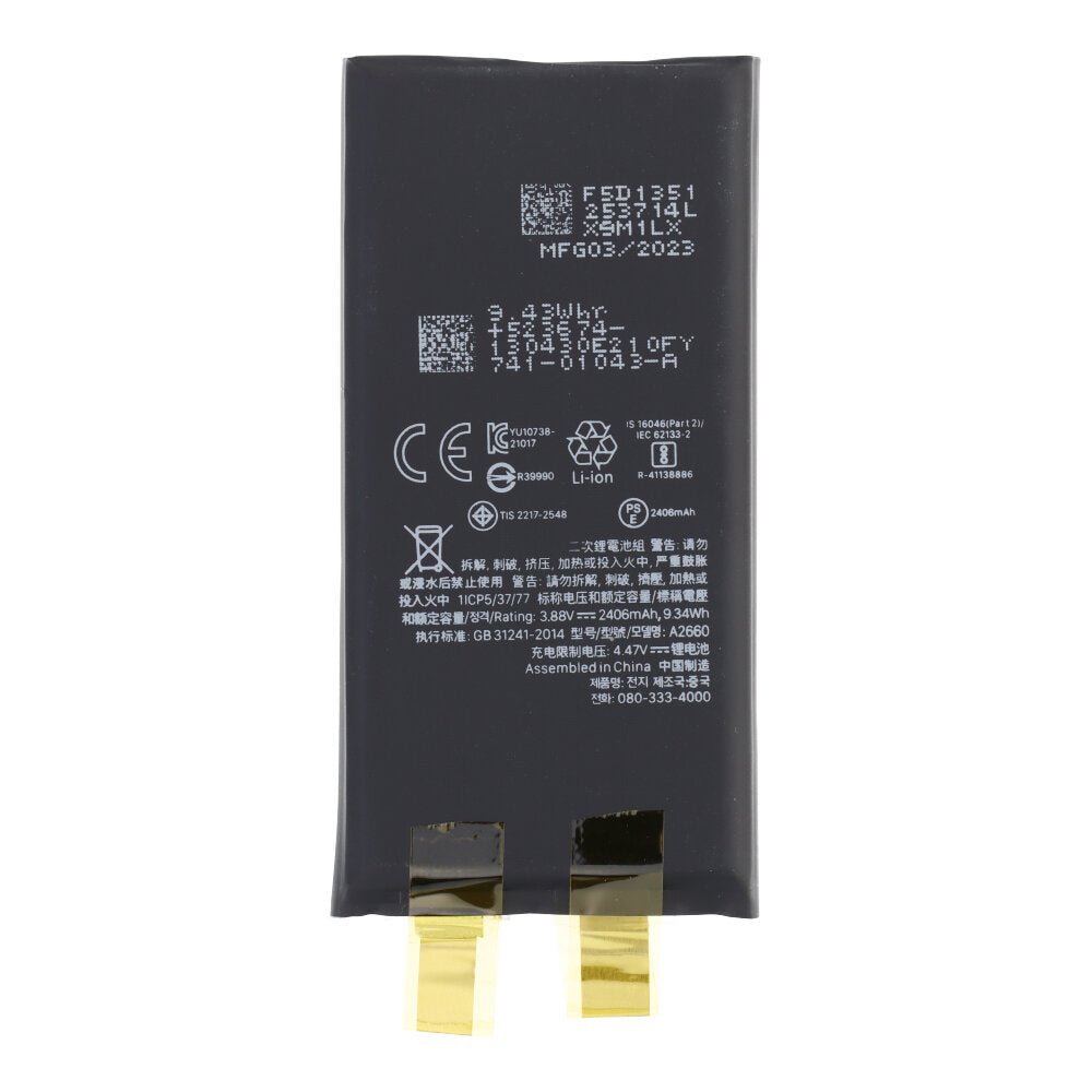 2406mAh batterijcel + batterij plaklaag voor iPhone 13 Mini 5.4" OEM zonder logo