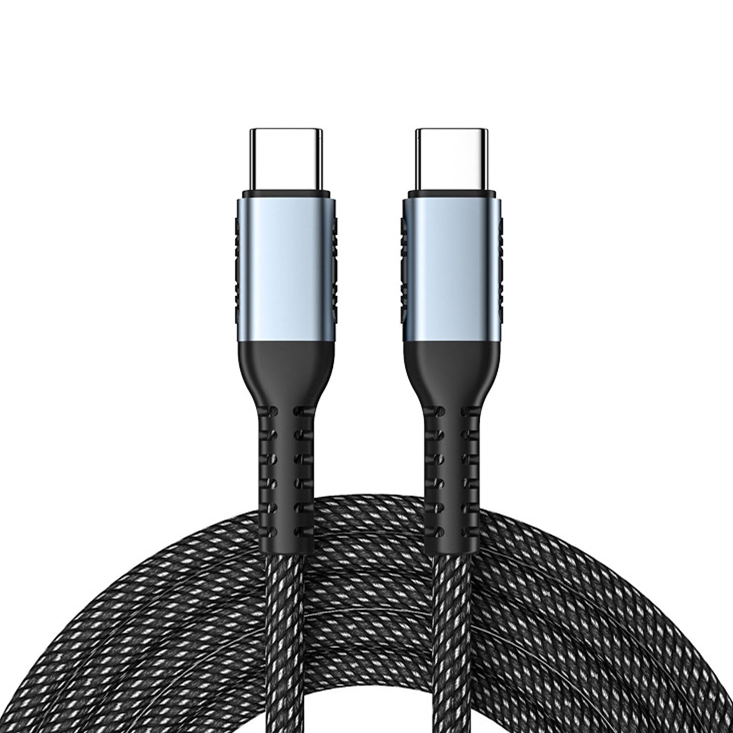 240W USB - C naar USB - C gevlochten snelle laad datakabel voor mobiel telefoon/laptop zwart