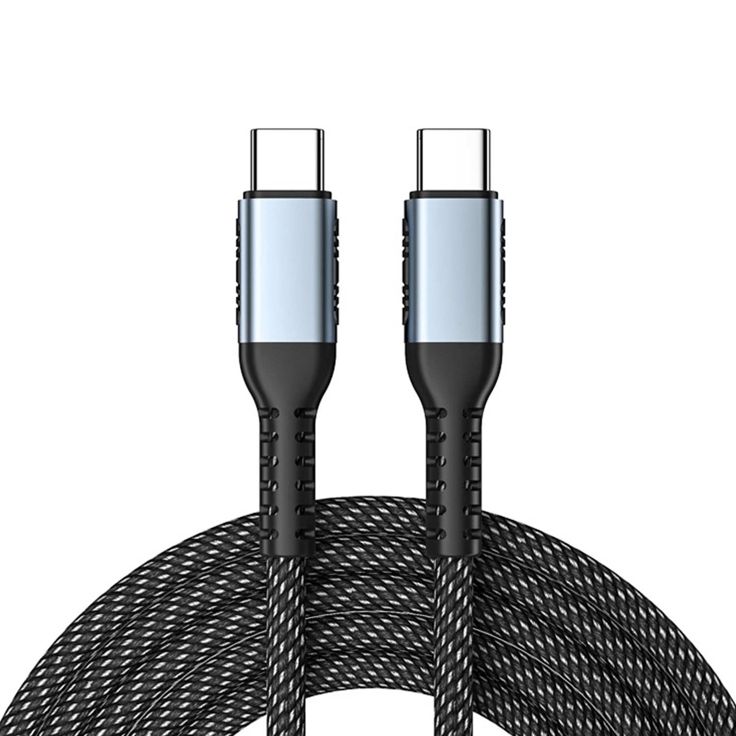 240W USB - C naar USB - C gevlochten snelle laad datakabel voor mobiel telefoon/laptop zwart