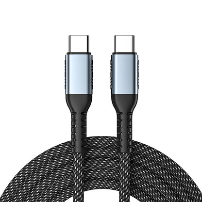 240W USB - C naar USB - C gevlochten snelle laad datakabel voor mobiel telefoon/laptop zwart