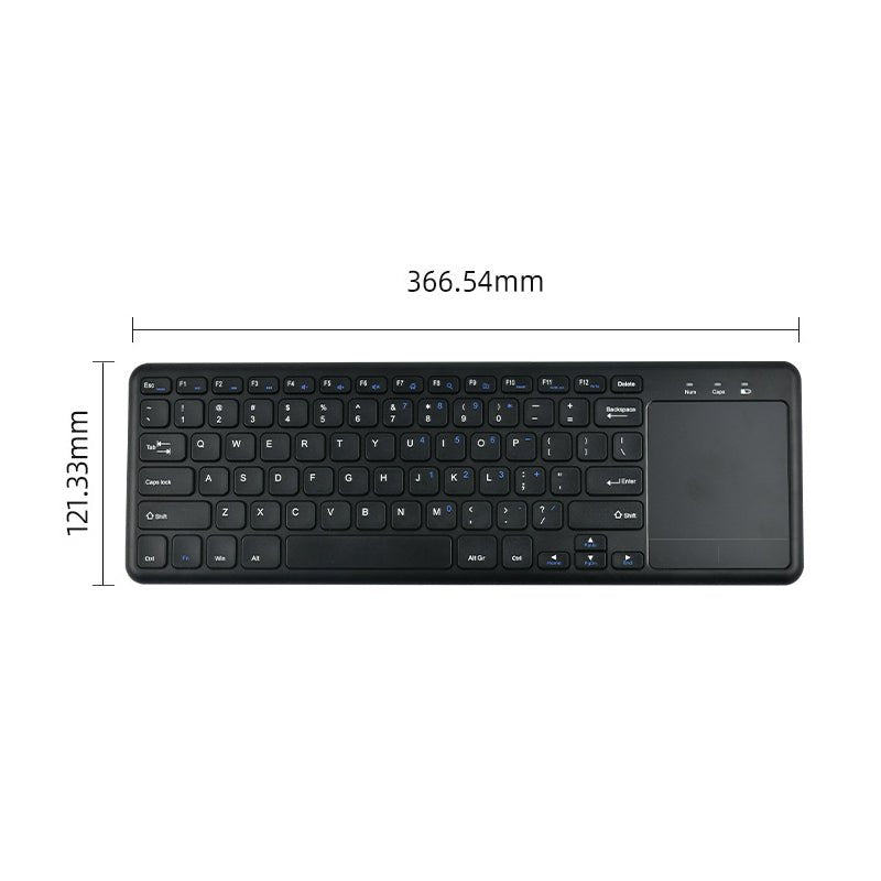 2.4GHz ultradun draadloos toetsenbord met touchpad zonder batterij Amerikaanse versie zwart