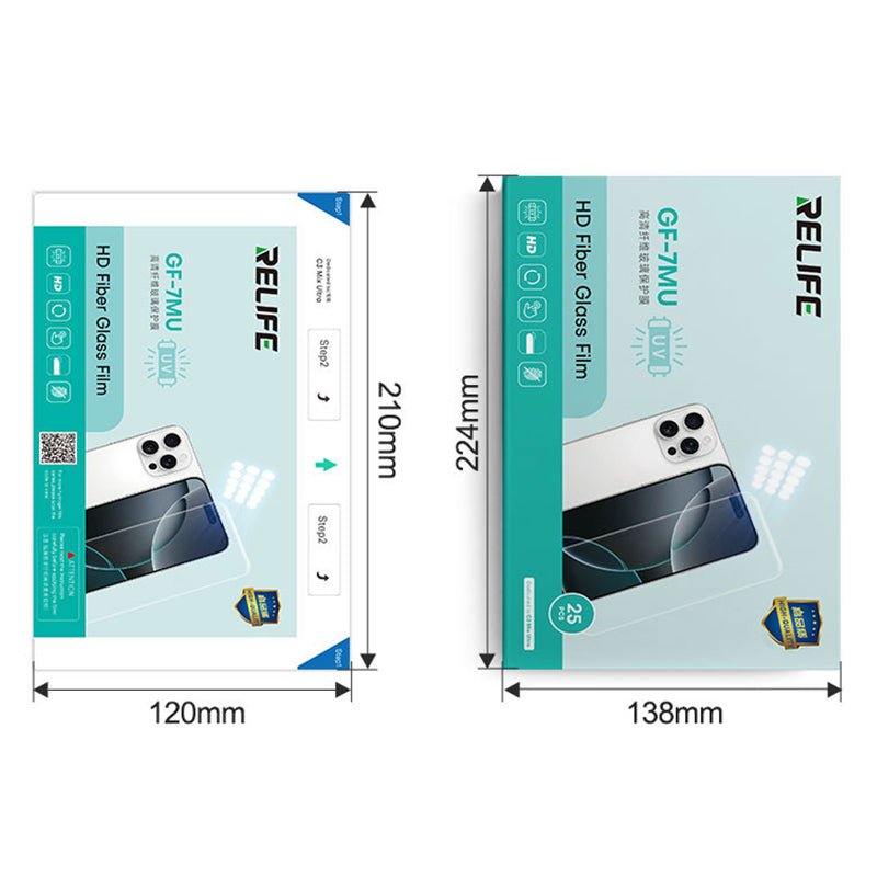 25 stuks/box RELIFE GF - 7MU high definition UV fiberglas beschermende film voor SUNSHINE C3 Mix Ultra Smart Film applicatiemachine