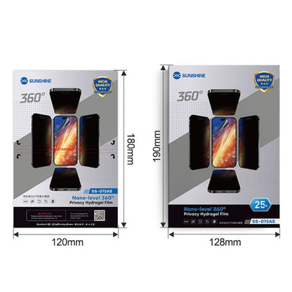 25 stuks/box sunshine ss - 075as privacy micro - matte hydrogel film voor schermen tot 7 inch