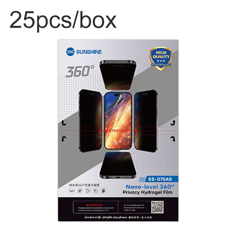 25 stuks/box sunshine ss - 075as privacy micro - matte hydrogel film voor schermen tot 7 inch