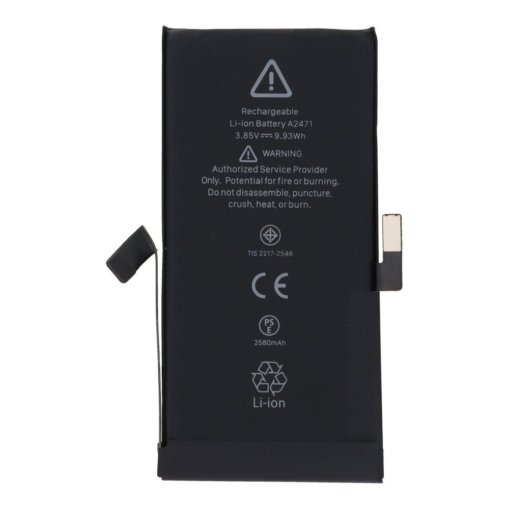 2520mAh batterij + batterij plaklaag voor iPhone 12 Mini high capacity version zonder logo