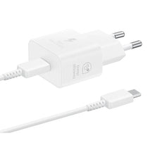25W usb - c oplader met 1m usb - c naar usb - c kabel voor Samsung eu stekker oem wit
