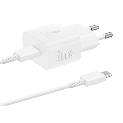 25W usb - c oplader met 1m usb - c naar usb - c kabel voor Samsung eu stekker oem wit