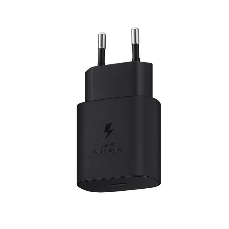 25W USB - C poort oplader met pakket voor Samsung zwart Origineel EU plug zonder logo
