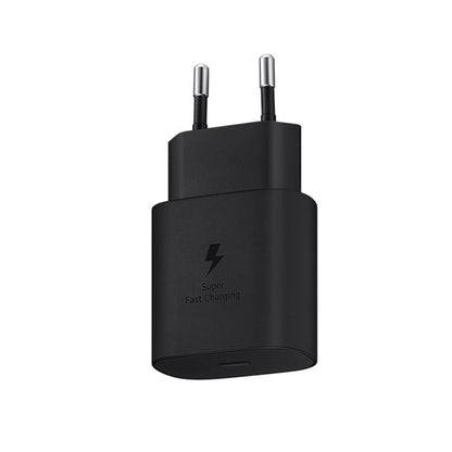 25W USB - C poort oplader met pakket voor Samsung zwart Origineel EU plug zonder logo