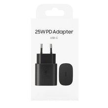 25W USB - C poort oplader met pakket voor Samsung zwart Origineel EU plug zonder logo