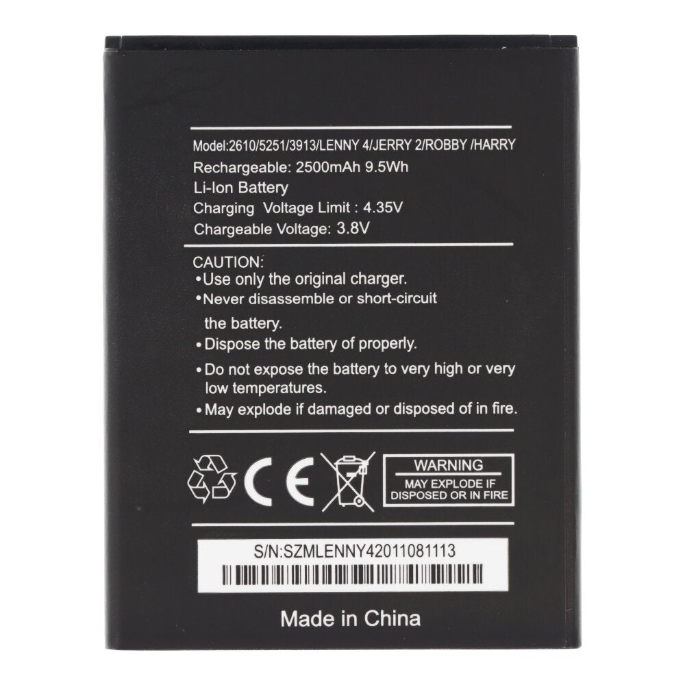 2610 2500mAh batterij voor Wiko Jerry 3/Y60 OEM zonder logo