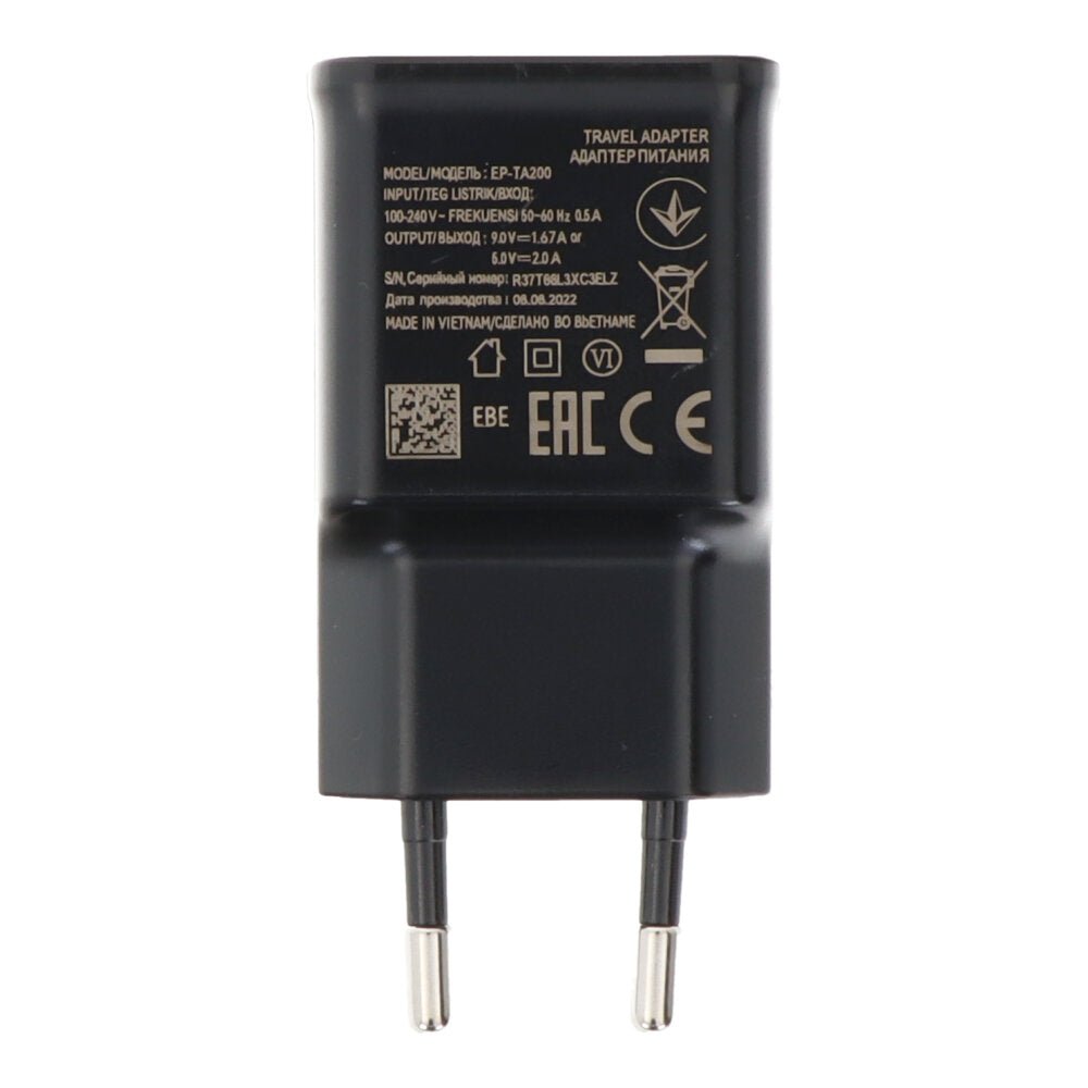 2A USB snellader zonder logo voor Samsung zwart OEM EU plug
