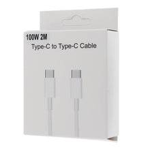 2m 100w dual USB - C poorten snel opladen datakabel met doos verpakking wit
