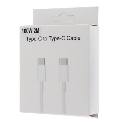 2m 100w dual USB - C poorten snel opladen datakabel met doos verpakking wit