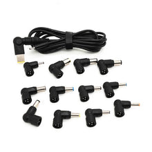 2m 100w USB - C naar DC voeding met 13 adapters voor laptop zwart