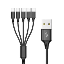 2M USB naar USB - C 5 in 1 Multi Nylon oplader datakabel zwart