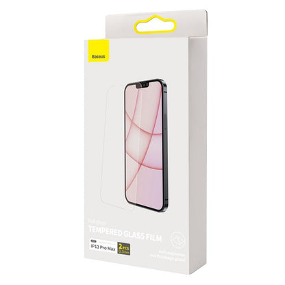 2st Baseus 0.3mm Tempered Glass Screen Protector voor iPhone 13 Pro Max Transparant